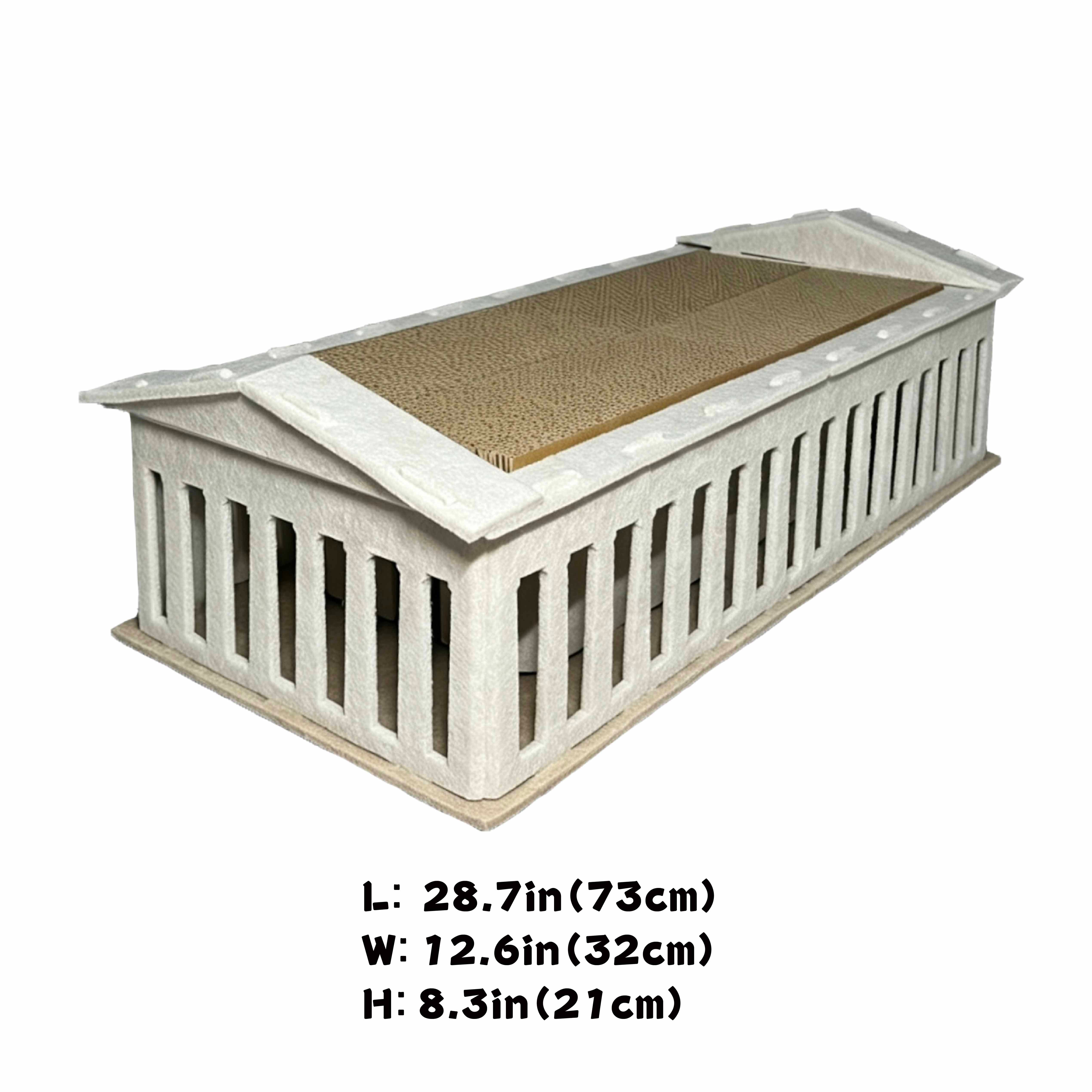 parthenon‑shaped cat bed